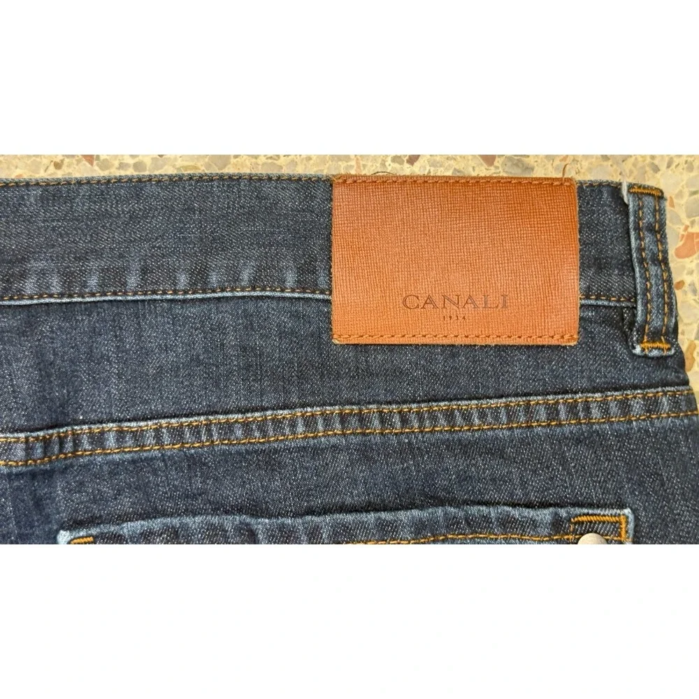 Canali Men's Blue 5 Pocket Made In Italy Straight Leg Denim Jeans Size‎ 54